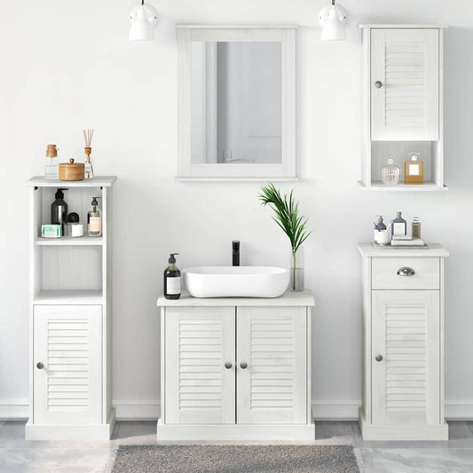 Bathroom Furniture Set VIGO 5 pcs Antique White Solid Pine Wood