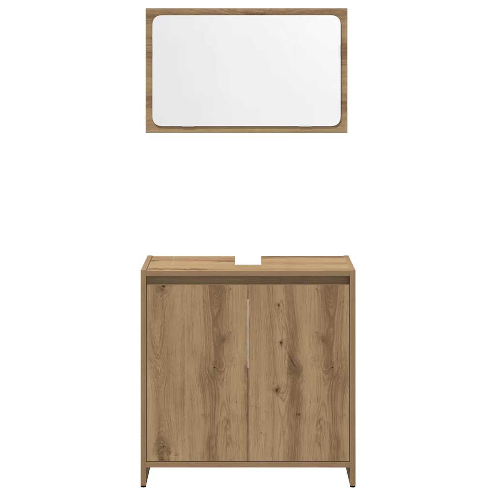 4 Piece Bathroom Furniture Set Artisan Oak Engineered Wood
