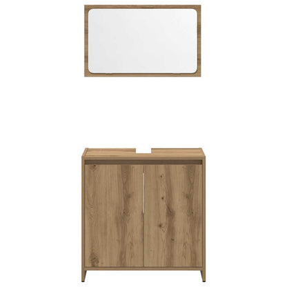 3 Piece Bathroom Furniture Set Artisan Oak Engineered Wood