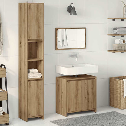 3 Piece Bathroom Furniture Set Artisan Oak Engineered Wood