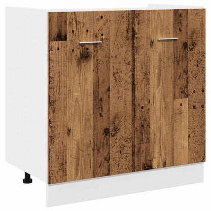 7 Piece Kitchen Cabinet Set Lyon Old Wood Engineered Wood
