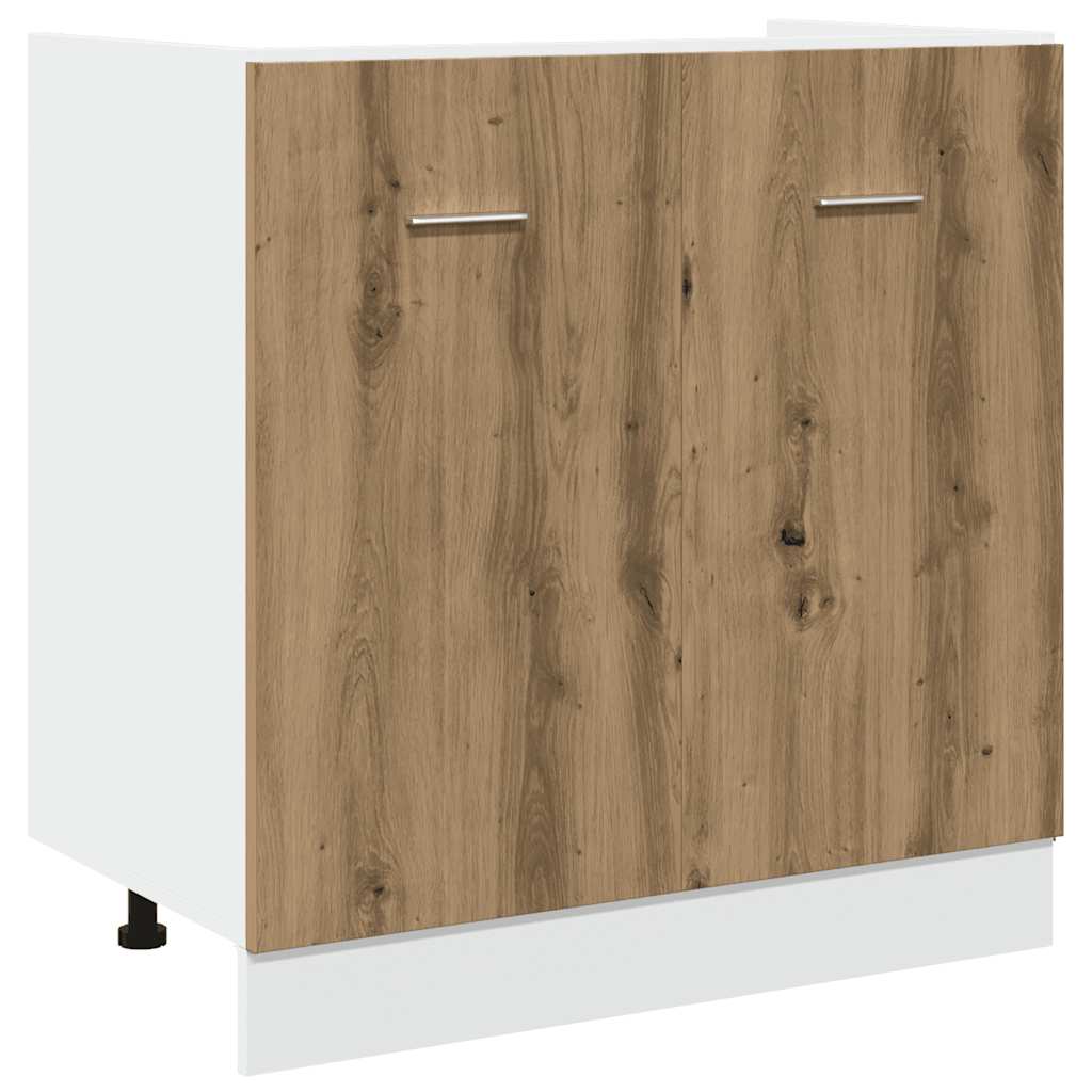 7 Piece Kitchen Cabinet Set Lyon Artisan Oak Engineered Wood