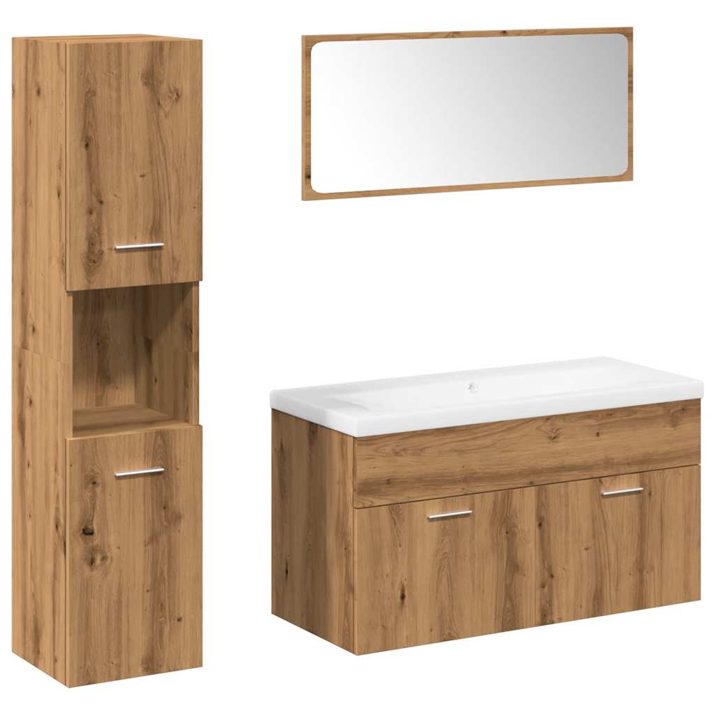 5 Piece Bathroom Furniture Set Artisan Oak Engineered Wood