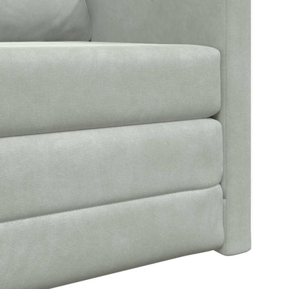 Floor Sofa Bed with Cushion Light grey 74 x 77 x 81 cm Velvet