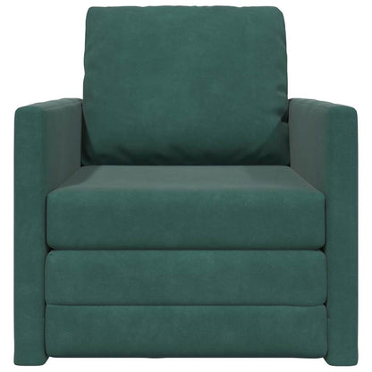 Floor Sofa Bed with Cushion Dark green 74 x 77 x 81 cm Velvet