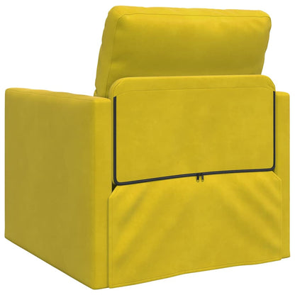 Floor Sofa Bed with Cushion Dark yellow 74 x 77 x 81 cm Velvet