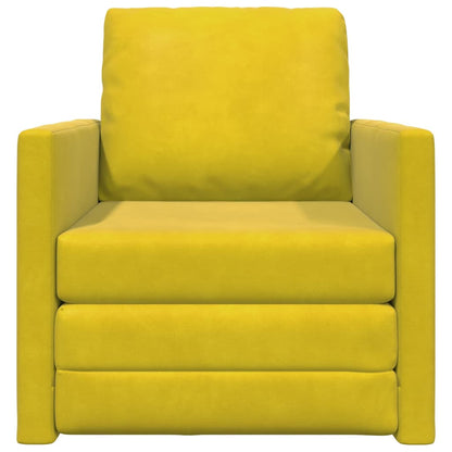 Floor Sofa Bed with Cushion Dark yellow 74 x 77 x 81 cm Velvet