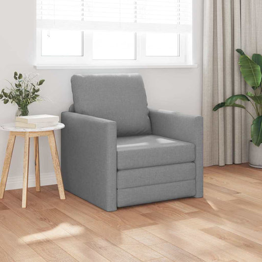 Floor Sofa Bed with Cushion Light grey 74 x 77 x 81 cm Fabric