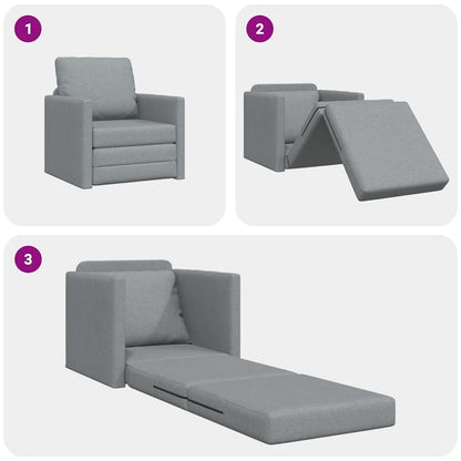 Floor Sofa Bed with Cushion Light grey 74 x 77 x 81 cm Fabric