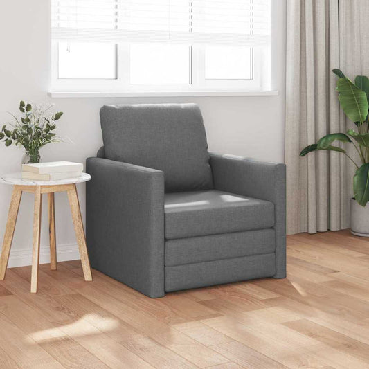 Floor Sofa Bed with Cushion Dark grey 74 x 77 x 81 cm Fabric