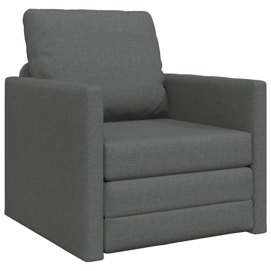 Floor Sofa Bed with Cushion Dark grey 74 x 77 x 81 cm Fabric