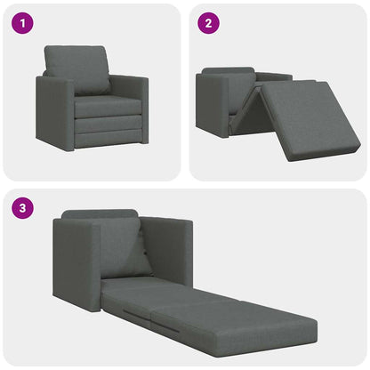 Floor Sofa Bed with Cushion Dark grey 74 x 77 x 81 cm Fabric