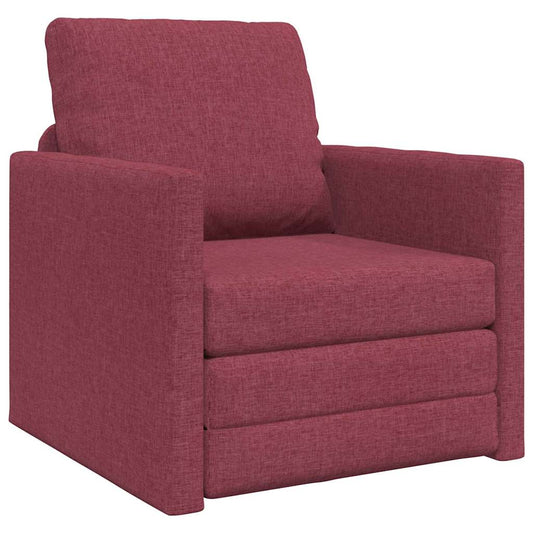 Floor Sofa Bed with Cushion Wine red 74 x 77 x 81 cm Fabric