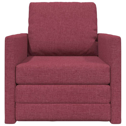 Floor Sofa Bed with Cushion Wine red 74 x 77 x 81 cm Fabric