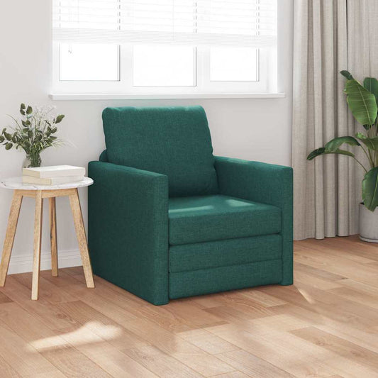 Floor Sofa Bed with Cushion Dark green 74 x 77 x 81 cm Fabric