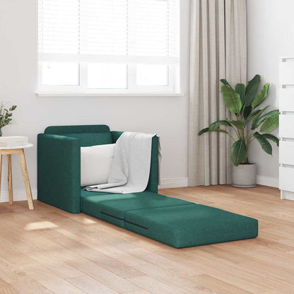 Floor Sofa Bed with Cushion Dark green 74 x 77 x 81 cm Fabric