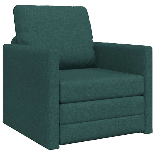 Floor Sofa Bed with Cushion Dark green 74 x 77 x 81 cm Fabric