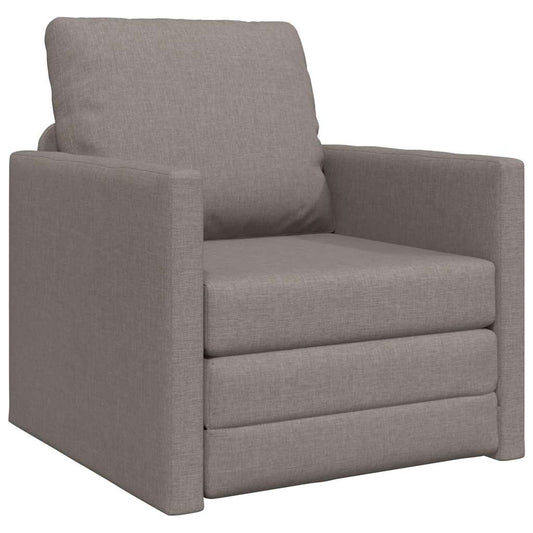 Floor Sofa Bed with Cushion Taupe 74 x 77 x 81 cm Fabric