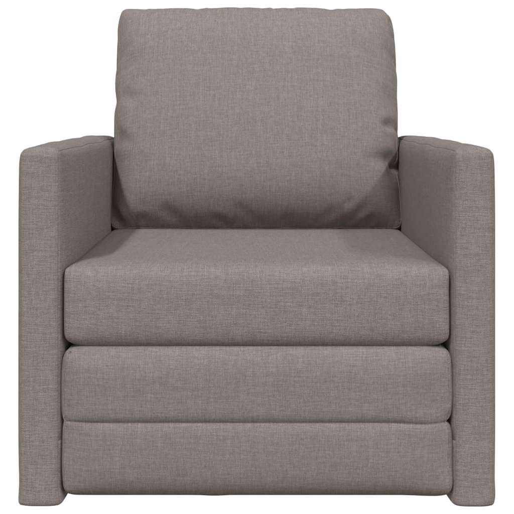 Floor Sofa Bed with Cushion Taupe 74 x 77 x 81 cm Fabric