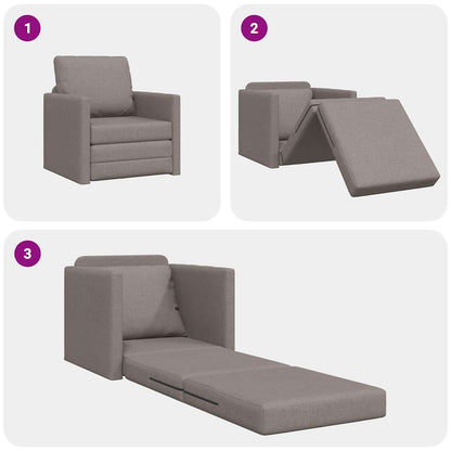 Floor Sofa Bed with Cushion Taupe 74 x 77 x 81 cm Fabric
