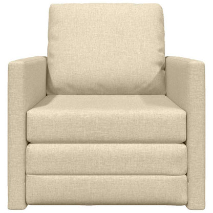 Floor Sofa Bed with Cushion Cream 74 x 77 x 81 cm Fabric