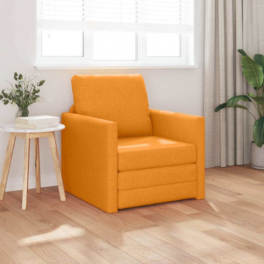 Floor Sofa Bed with Cushion Dark yellow 74 x 77 x 81 cm Fabric