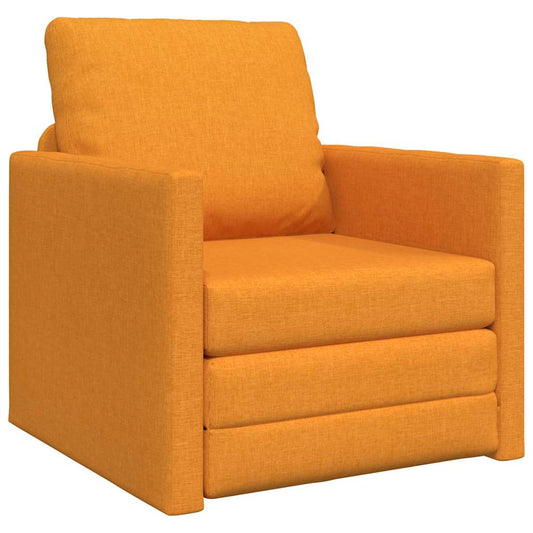Floor Sofa Bed with Cushion Dark yellow 74 x 77 x 81 cm Fabric