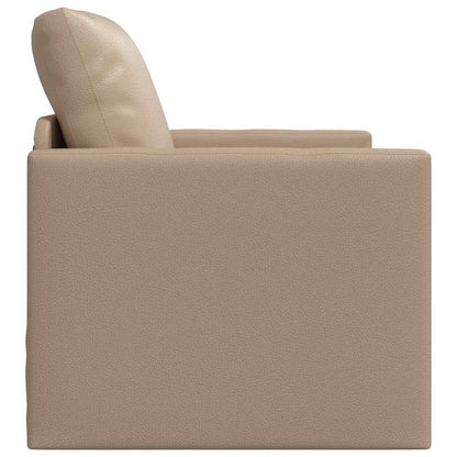 Floor Sofa Bed Cappuccino 74 x 77 x 81 cm Faux leather