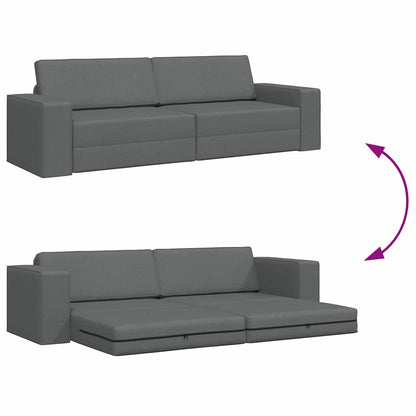 Floor Sofa Bed Dark Grey 245 x 78 x 77 cm Fabric