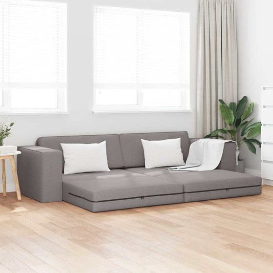 Floor Sofa Bed Taupe 245 x 78 x 77 cm Fabric