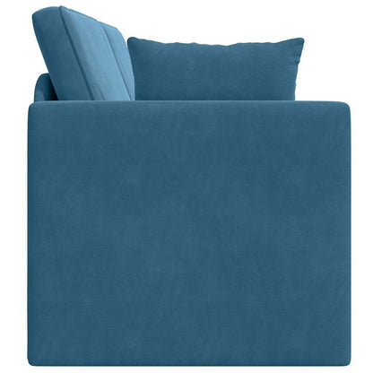 Floor Sofa Bed Blue 213 x 76 x 77 cm Velvet
