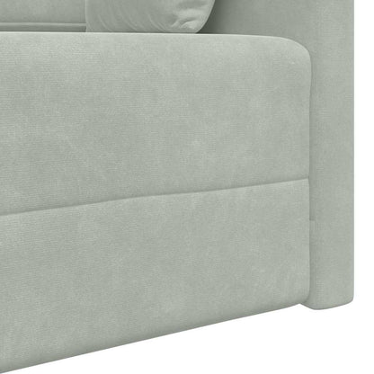 Floor Sofa Bed Light grey 213 x 76 x 77 cm Velvet