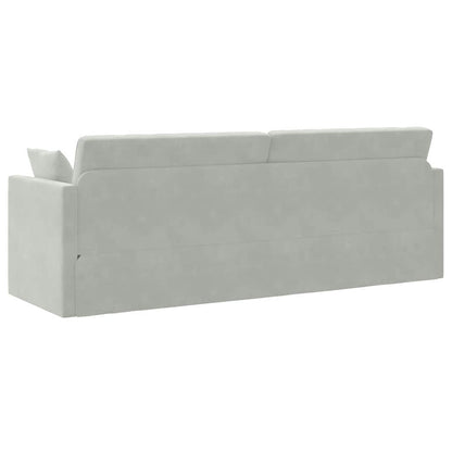 Floor Sofa Bed Light grey 213 x 76 x 77 cm Velvet