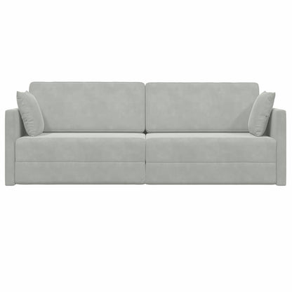 Floor Sofa Bed Light grey 213 x 76 x 77 cm Velvet