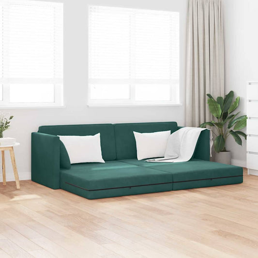 Floor Sofa Bed Dark green 213 x 76 x 77 cm Velvet