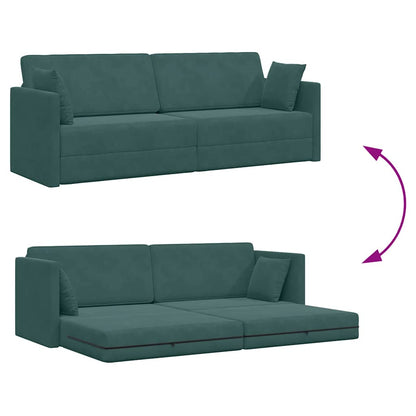 Floor Sofa Bed Dark green 213 x 76 x 77 cm Velvet