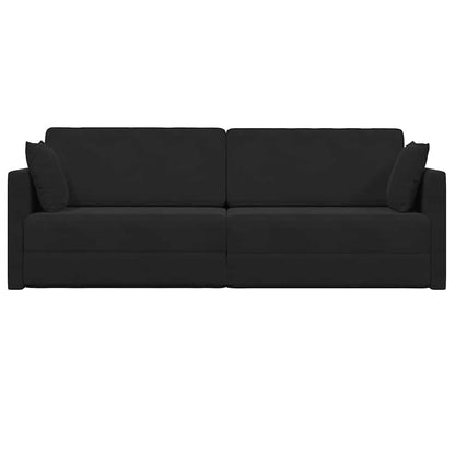 Floor Sofa Bed Black 213 x 76 x 77 cm Velvet
