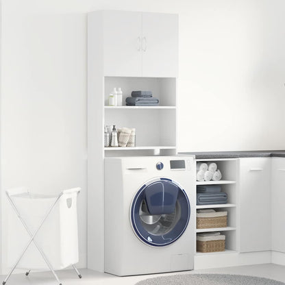 Washing Machine Cabinet White 64x24x190 cm Engineered Wood