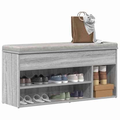 Shoe Bench Grey Sonoma 102x30.5x45 cm Engineered Wood