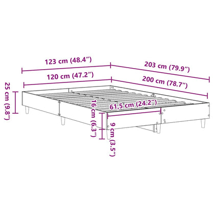 Bed Frame No Mattress White 120x200 cm Engineered Wood