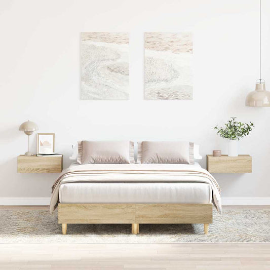 Bed Frame No Mattress Sonoma Oak 120x200 cm Engineered Wood