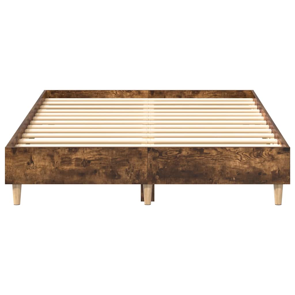 Bed Frame No Mattress Smoked Oak 120x200 cm Engineered Wood
