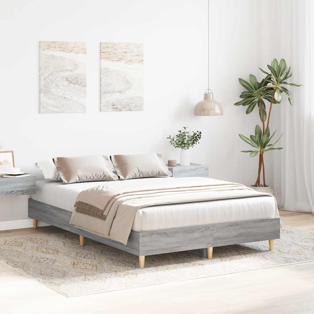 Bed Frame No Mattress Grey Sonoma 120x200 cm Engineered Wood