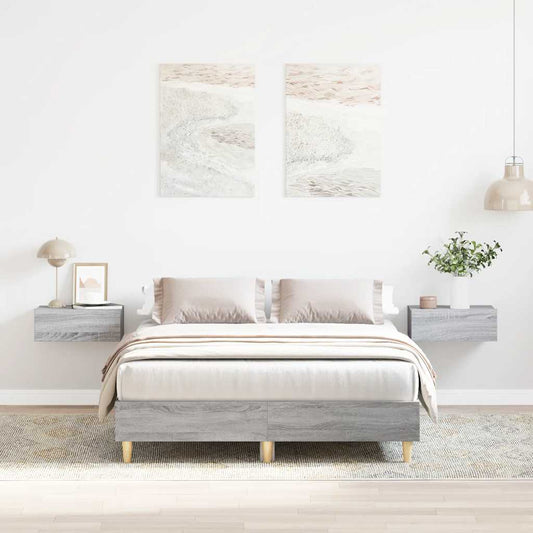 Bed Frame No Mattress Grey Sonoma 120x200 cm Engineered Wood
