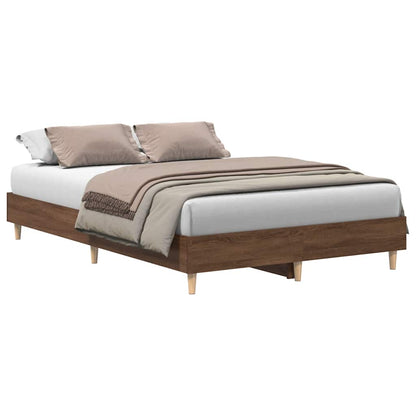 Bed Frame No Mattress Brown Oak 120x200 cm Engineered Wood