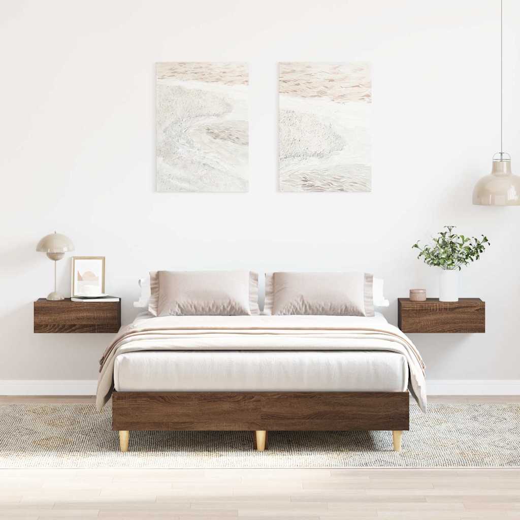 Bed Frame No Mattress Brown Oak 120x200 cm Engineered Wood