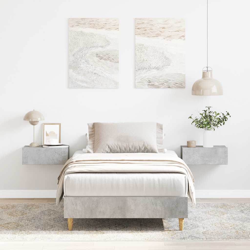Bed Frame No Mattress Concrete Grey 100x200 cm Engineered Wood