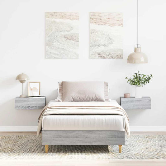 Bed Frame No Mattress Grey Sonoma 100x200 cm Engineered Wood