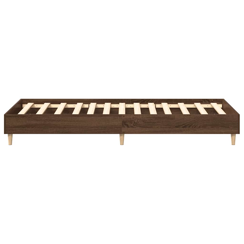 Bed Frame No Mattress Brown Oak 100x200 cm Engineered Wood
