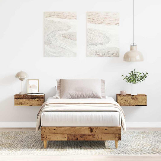 Bed Frame No Mattress Old Wood 100x200 cm Engineered Wood